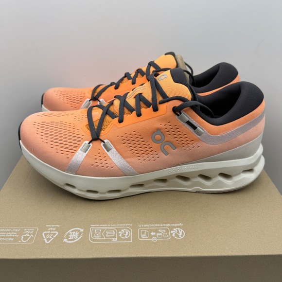 On Cloudsurfer 2 Tangerine Ivory Running Shoes Men's Size 12.5 US Athletic